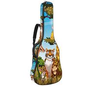 Bolsa para guitarra impermeable con cremallera, suave para guitarra, bajo, acústico y clásica, para guitarra eléctrica, bolsa de animales salvajes en el campo de la sabana