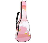 Bolsa para guitarra impermeable con cremallera, suave para guitarra, bajo, acústico y clásica, para guitarra eléctrica, bolsa para guitarra eléctrica, diseño de unicornio, arcoíris, estrella rosa