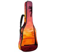 Bolsa para guitarra impermeable con cremallera, suave para guitarra, bajo, acústico y clásica, para guitarra eléctrica, Sunset Tropical Beach Palm Tree