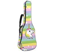 Bolsa para guitarra impermeable con cremallera, suave para guitarra, bajo, acústico y clásica, para guitarra eléctrica, unicornio, arcoíris