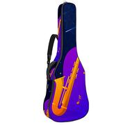 Bolsa para guitarra impermeable con cremallera suave para guitarra, bajo, acústico y clásica, para guitarra eléctrica, bolsa espacial, estrellas flotando desde un saxofón dorado