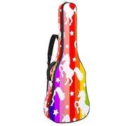 Bolsa para guitarra impermeable con cremallera, suave para guitarra, bajo, acústico y clásica, para guitarra eléctrica, unicornio, arcoíris