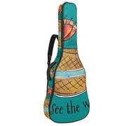 Bolsa para guitarra impermeable con cremallera, suave para guitarra, bajo, acústico y clásica, para guitarra eléctrica, con cita verde Let's See The World