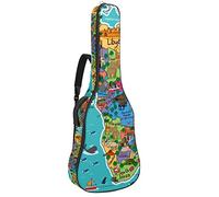 Bolsa para guitarra impermeable con cremallera, suave para guitarra, bajo, acústico y clásica, para guitarra eléctrica, bolsa para guitarra eléctrica, diseño de mapa de África