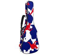 Bolsa para guitarra impermeable con cremallera, suave para guitarra, bajo, acústico y clásico, bolsa para guitarra eléctrica, azul mapa de Australia rojo silueta de canguro