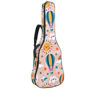 Bolsa para guitarra impermeable con cremallera, suave para guitarra, bajo, acústico y clásico, para guitarra eléctrica, bolsa de dibujos animados, arco iris, globo aerostático