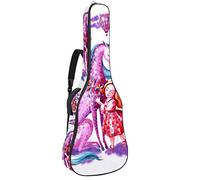 Bolsa para guitarra impermeable con cremallera, suave para guitarra, bajo, acústico y clásico, para guitarra eléctrica, bolsa de acuarela rosa, unicornio, niña, globo