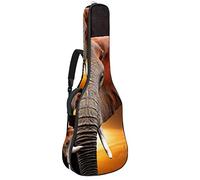 Bolsa para guitarra impermeable con cremallera, suave para guitarra, bajo, acústico y clásico, para guitarra eléctrica, elefante África