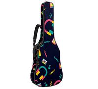 Bolsa para guitarra impermeable con cremallera, suave para guitarra, bajo, acústico y clásico, para guitarra eléctrica, neón, funky Head teléfono fondo de música