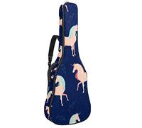 Bolsa para guitarra impermeable con cremallera, suave para guitarra, bajo, acústico y clásico, para guitarra eléctrica, color rosa, diseño de unicornio misterioso, azul