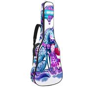 Bolsa para guitarra impermeable con cremallera, suave para guitarra, bajo, acústico y clásico, para guitarra eléctrica, color rosa, azul, acuarela, unicornio, niñas y flores
