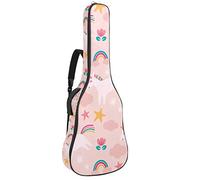 Bolsa para guitarra impermeable con cremallera, suave para guitarra, bajo, acústico y clásico, para guitarra eléctrica, bolsa de dibujos animados, unicornio, arcoíris, nube, floral, niña