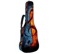 Bolsa para guitarra impermeable con cremallera, suave para guitarra, bajo, acústico y clásico, para guitarra eléctrica, para fuego y agua, notas musicales