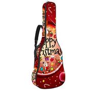 Bolsa para guitarra impermeable con cremallera, suave para guitarra, bajo, acústico y clásico, para guitarra eléctrica, bolas de Navidad, muñeco de nieve, Papá Noel