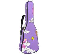Bolsa para guitarra impermeable con cremallera, suave para guitarra, bajo, acústico y clásico, para guitarra eléctrica, unicornio dibujado a mano con globo arcoíris