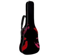 Bolsa para guitarra impermeable con cremallera, suave para guitarra, bajo, acústico y clásico, para guitarra eléctrica, para labios, besos, color negro