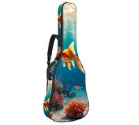 Bolsa para guitarra, impermeable con múltiples bolsillos, capa protectora y soporte ajustable para el cuello, funda para guitarra acústica de 40/41/42 pulgadas, bonito pez dorado, multicolor,
