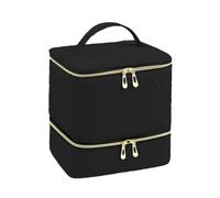 Bolsa para Herramientas de manicura Bolsa de cosméticos Gran Capacidad, Bolsa Almacenamiento Esmalte uñas portátil Acolchada Doble Capa for Mujer para Esmalte de uñas y lámpara UV(Black)