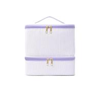 Bolsa para Herramientas de manicura Bolsa de Maquillaje Doble Capa, Bolsa Almacenamiento Esmalte uñas Gran Capacidad, portátil Atractivo para Esmalte de uñas y lámpara UV(Purple)