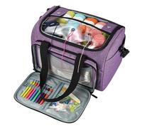 Bolsa para herramientas de tejer Bolsa de almacenamiento para lanas, en tela Oxford, ideal para ganchos ganchillo, hilos, agujas y accesorios DIY(Green)