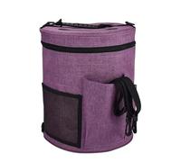 Bolsa para herramientas de tejer Bolsa de almacenamiento tejida, ideal para lanas, hilos, ganchos ganchillo, agujas tejer y carretes hilo(Purple)