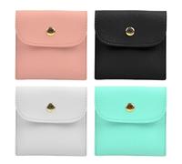 Bolsa Para Joyería De 4 Piezas, Bolsa Para Guardar Joyas Con Cierre A Presión, Pequeña Bolsa Para Joyería Hecha De Cuero Pu, Bolsa De Viaje Para Joyería Portátil, Adecuada Para Anillos, Collares