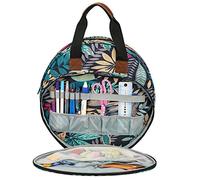 Bolsa para Kit de Bordado, Bolsa para Proyectos de Bordado, Bolsa de Almacenamiento para Herramientas de Bordado y Punto de Cruz, Bolsa de Transporte con Bolsillos para Aros de Bordado y Accesorios