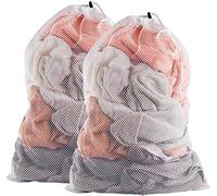 Bolsa para la colada de malla comercial - 24 x 36 - resistente tejido de malla blanco con cierre de cordón. Bolsa para la colada de malla se puede lavar a máquina. Ideal para las fábricas, escuela,