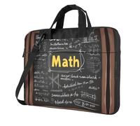 Bolsa para laptop con estampado de matemáticas, correa acolchada para el hombro, simplifica tu día a día, ideal para viajes de negocios, Negro -, 13 inch