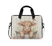 Bolsa para laptop de 16 y 15.6 pulgadas, diseño de perro Boston Terrier, maletín para laptop para mujeres y hombres, estudiantes, trabajo, viajes, bandolera, fundas, Cow I27842, Talla única