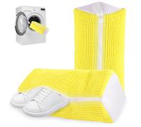 Bolsa para lavar zapatos, lavadora y zapatos, 360°, limpieza completa, bolsa de lavandería, zapatos para zapatillas, bolsas de lavado para lavadora, resistentes y portátiles (amarillo, 2 unidades)