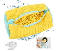 Bolsa para lavar zapatos para lavadora, 1 pieza, para lavadora, antideformación, Bolsa de Lavandería con cremallera, Saco Lavadora para zapatillas Lavar para Organizador y Viajes (amarillo)