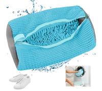 Bolsa para lavar zapatos para lavadora, 1 unidad para lavadora, antideformación, Bolsa de Lavandería con cremallera, Saco Lavadora para zapatillas Lavar para Organizador y Viajes (azul)