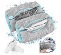 Bolsa para lavar zapatos para lavadora, 2 unidades para lavadora, antideformación, Bolsa de Lavandería con cremallera, Saco Lavadora para zapatillas Lavar para Organizador y Viajes (gris)
