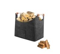 Bolsa para lena que no raya el suelo, cesto con bolsillo lateral | Solucion duradera de almacenamiento plegable con medidas de 55x32x40 cm, util tanto para leca como para organizar el salon.