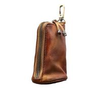 Bolsa para llavero, bolsa de cuero con cremallera para actividades al aire libre, viajes, negocios, marrón, Classique