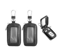 Bolsa para Llaves De Coche Negra De 2 Piezas, Bolsa para Llaves De Cuero PU, Bolsa para Llaves con Gancho, Bolsa para Llaves Simple, Bolsa Protectora para Llaves