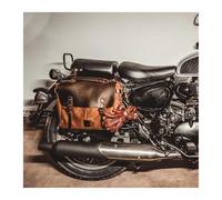 Bolsa para Manillar Bolsa Lateral Universal Motocicleta Asiento Trasero Retro Colgar En El Asiento Vehículo Eléctrico Moto Bolsa(Army Green Strap)