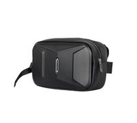 Bolsa para manillar de bicicleta, 3L Hard Shell Front Storage para bicicletas de montaña y carretera, bolsa de película de cuero de liberación rápida en negro (negro)