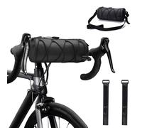 Bolsa para manillar de bicicleta 4 en 1 de 2,4 l, resistente al agua, manillar con correa para el hombro, cesta delantera ajustable, bolsillo frontal para marco, bolsa para manillar de bicicleta