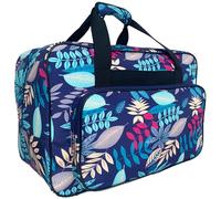 Bolsa para máquina de coser, bolsa para máquina de coser, estuche con patrón de hojas de gran capacidad con asa, estuche de transporte de nailon con cremallera para internado, viajes para uso diario