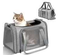 Bolsa para mascotas, bolsa de transporte, bolsa de transporte para gatos y perros, portátil, plegable con correa de hombro ajustable, bolsa de transporte para gatos y perros de hasta 8 kg, 45 x 30 x