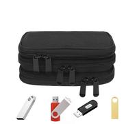 Bolsa para memoria USB para hasta 30 unidades flash, organizador de 3 capas con doble cremallera, bolsa protectora para memorias USB y U, tela Oxford acuática, oficina compacta y viajes