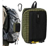 Bolsa para mochila - Bolsillo con partición y hebilla - Tarjetero con cremallera Bolsa para herramientas, para moneda, dinero, llave, herramienta de viaje, camping, escalada, caza al aire libre