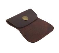 Bolsa para monedas con curvas, funda de bolsillo para centavos, bolsa rústica, accesorio de viaje, cuero de grano completo, hecho a mano, marrón bourbon visita la tienda Hide & Drink, Marrón, Bolsa de