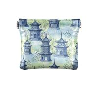 Bolsa para monedas para hombre, diseño de pagoda, color verde, monedero, bolsa de cosméticos impermeable para viajes, Pagoda Garden Green, one size, Pagoda Garden Green