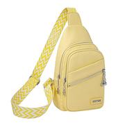 Bolsa para mujer con cable de datos USB, bolsa de mensajero, bolsa de pecho casual, mochila de gran capacidad, ligera, para una sola persona, amarillo, Talla única