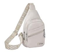 Bolsa para mujer con cable de datos USB, bolsa de mensajero, bolsa de pecho casual, mochila de gran capacidad, ligera, para una sola persona, blanco, Talla única