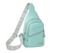 Bolsa para mujer con cable de datos USB, bolsa de mensajero, bolsa de pecho casual, mochila de gran capacidad, ligera, para una sola persona, verde, Talla única