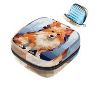 Bolsa para niñas y mujeres, diseño de perro, 20 bolsas sanitarias para desechar, gran capacidad, con cremallera, para almohadilla menstrual